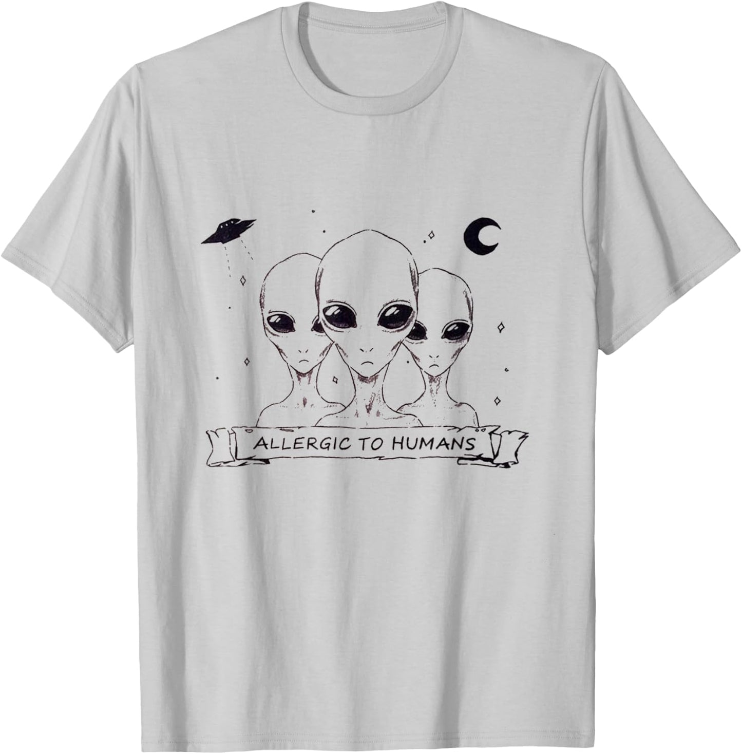 Allergic to Humans Aliens T-Shirt - T-Shirt | Ash