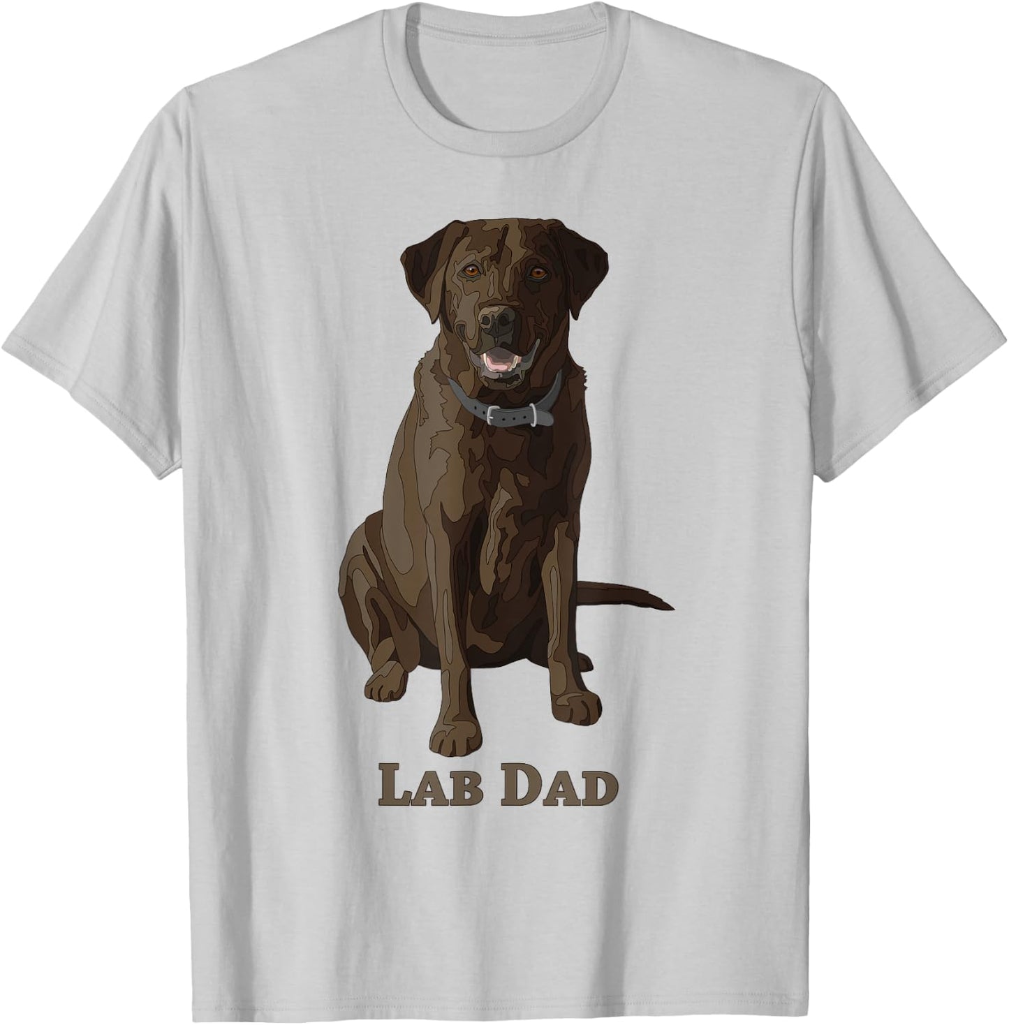Lab Dad Chocolate Labrador Retriever Dog Lover Gift T-Shirt - T-Shirt | Ash