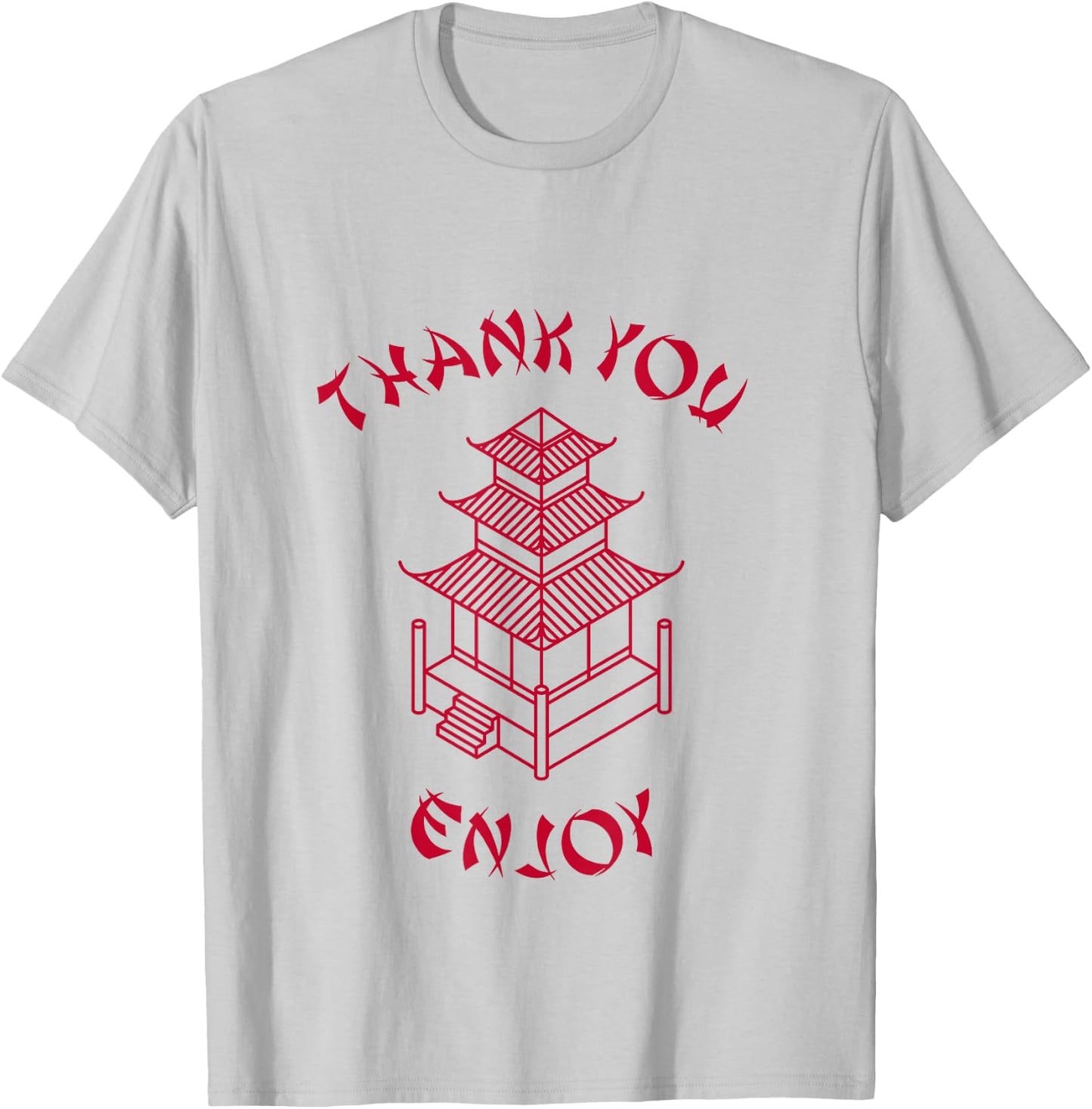 Chinese Takeout Food Thank You Enjoy Funny Costume T-Shirt - T-Shirt | Ash