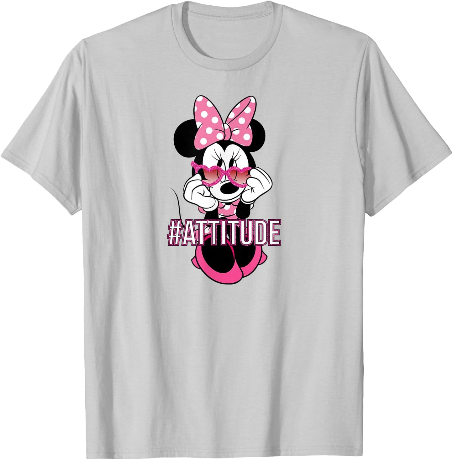 Minnie Mouse - Attitude Heart Sunglasses T-Shirt - T-Shirt | Ash
