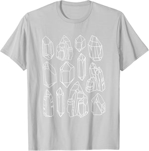 GEMS JEWELS ART Faceted Crystals Quartz Geodes T-Shirt - T-Shirt | Ash