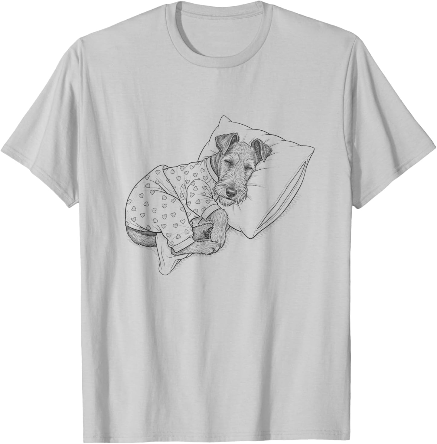 Sleeping Pajama Irish Terrier Drawing Art Design T-Shirt - T-Shirt | Ash