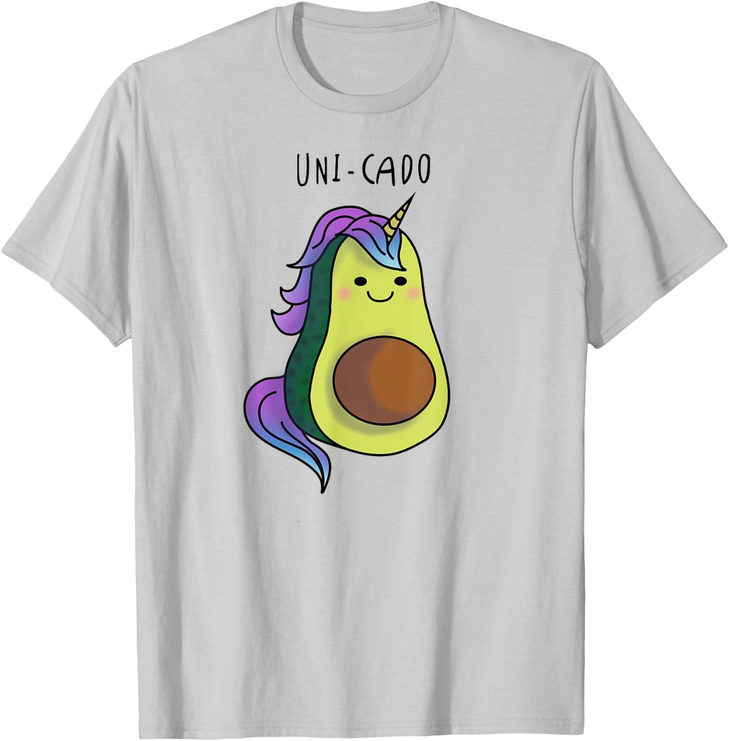 Uni Cado - Unicorn Avocado Vegan Birthday Christmas gift T-Shirt - T-Shirt | Ash