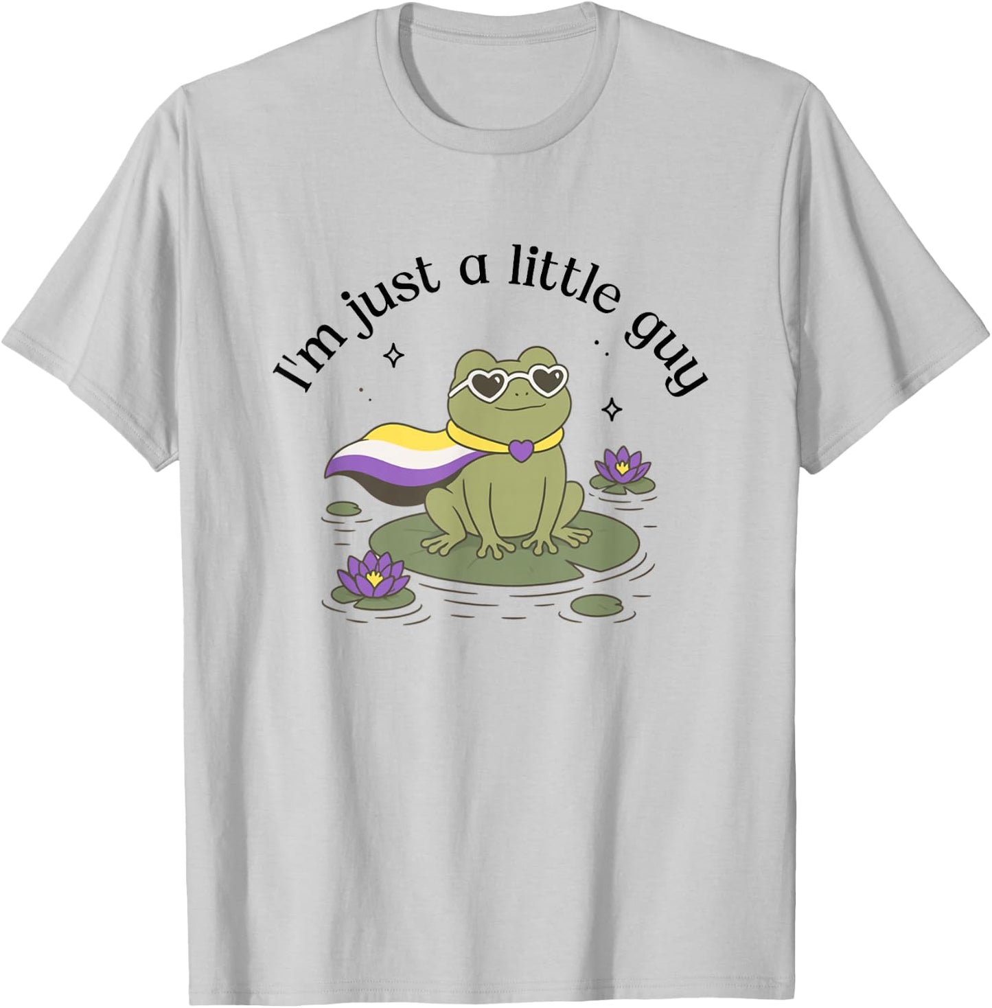 Non-Binary Pride Funny Frog Meme Weirdcore LGBTQ Genderqueer T-Shirt - T-Shirt | Ash