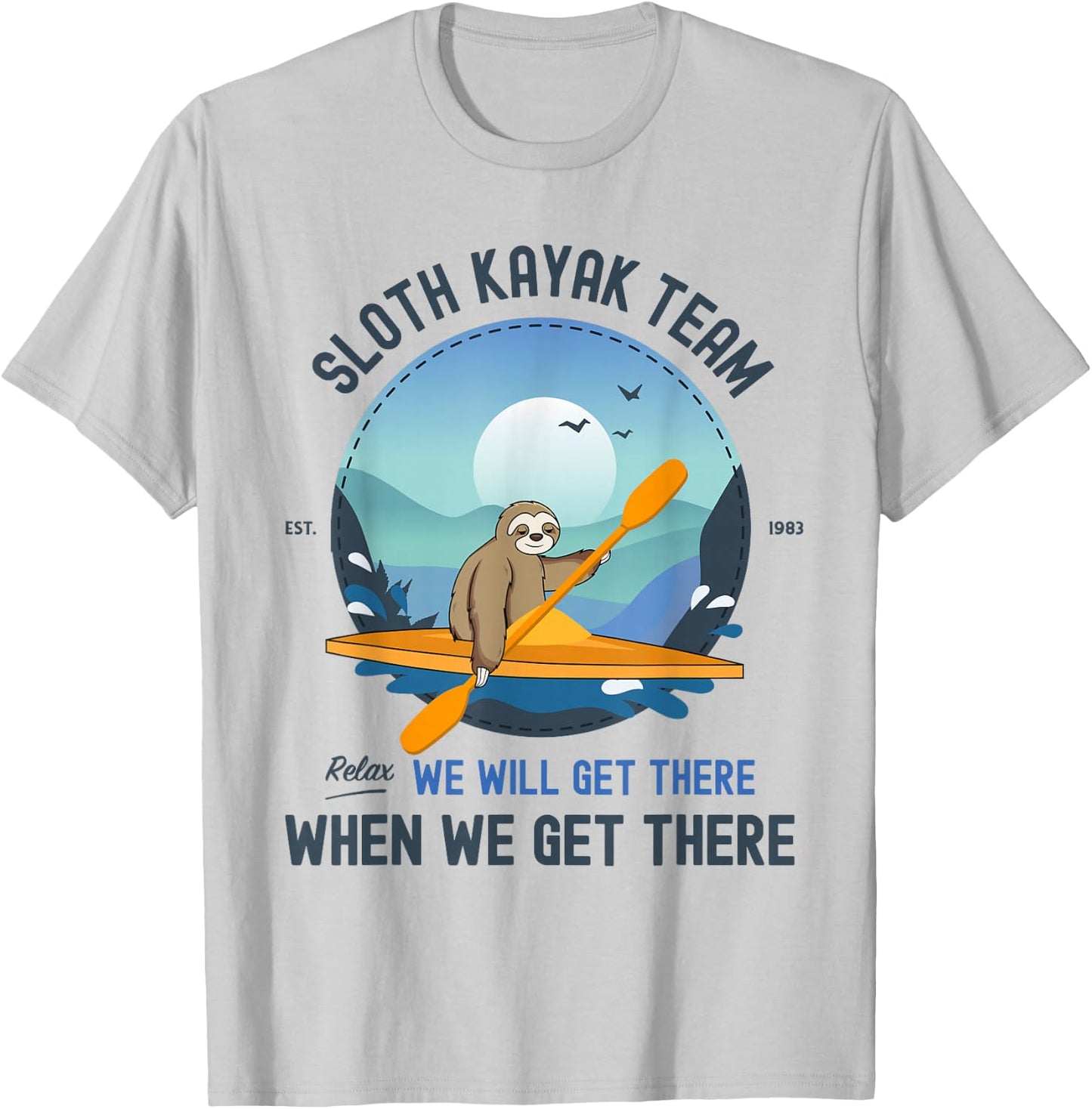 Sloth Kayak Shirt Sloth Kayak Team T-Shirt - T-Shirt | Ash