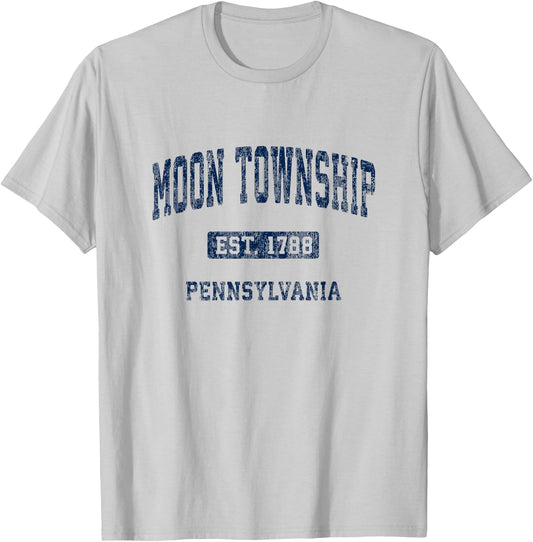 Moon Township Pennsylvania PA Vintage Athletic Sports Design T-Shirt - T-Shirt | Ash