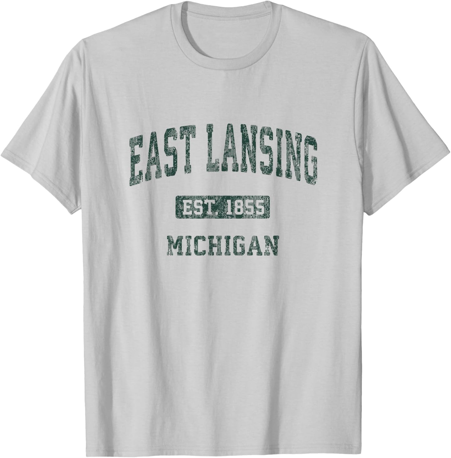 East Lansing Michigan MI Vintage Athletic Sports Design T-Shirt - T-Shirt | Ash