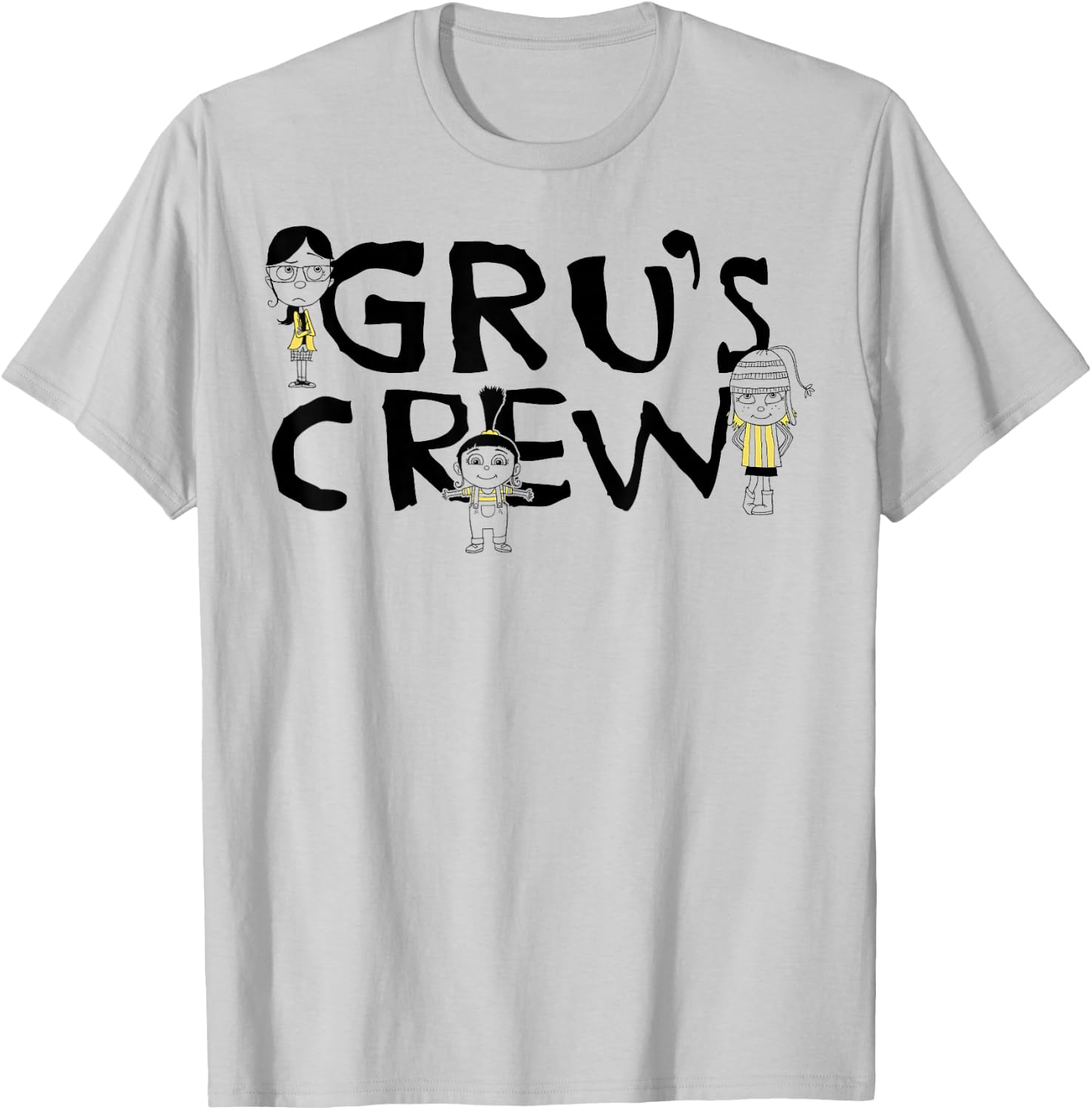 Despicable Me Minions Agnes Edith Margo Crew Graphic T-Shirt - T-Shirt | Ash