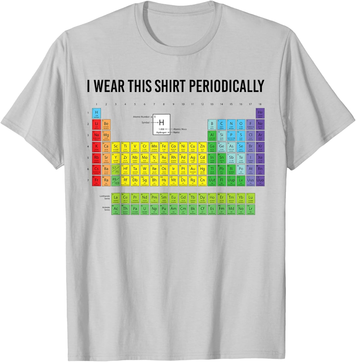 Funny Science Shirts By W817 -Adults Blue Small Modern Casual I Wear This Shirt Periodically T-Shirt - T-Shirt | Ash