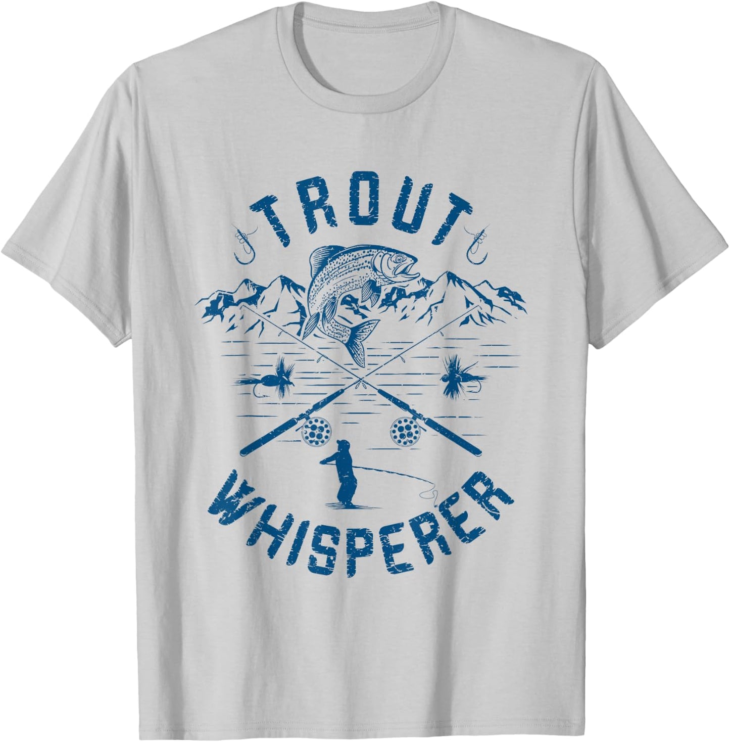 Funny Trout Fly Fishing Birthday Christmas Fathers Day Gift T-Shirt - T-Shirt | Ash