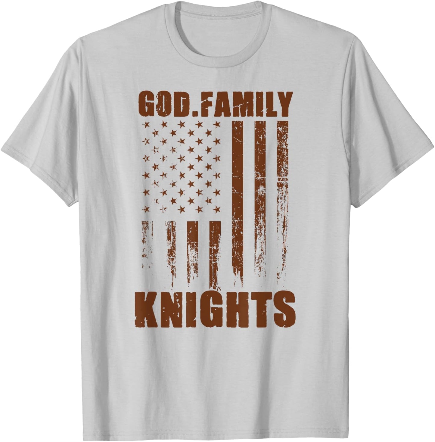 Mount View Knights God. Family. Vintage USA Flag T-Shirt - T-Shirt | Ash
