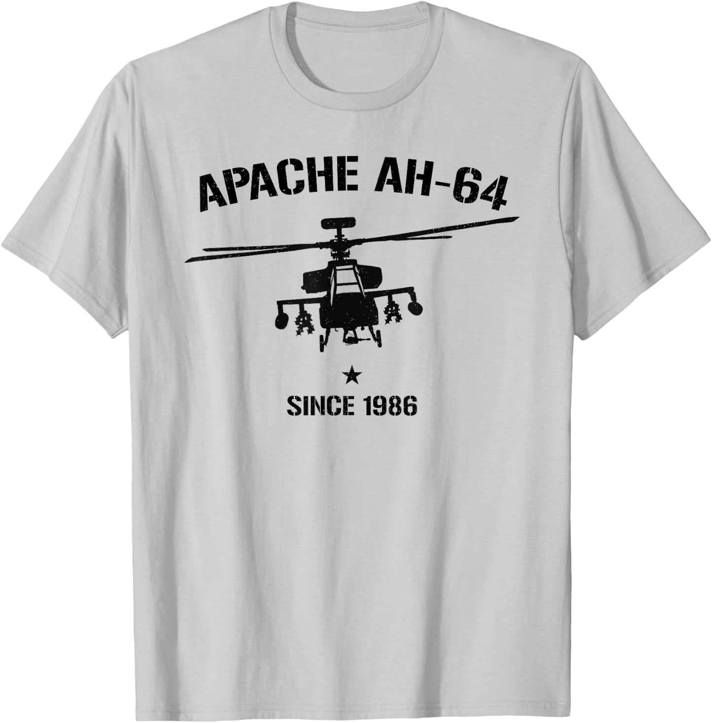 Apache AH-64 Shirt Vintage Army Helicopter T-Shirt - T-Shirt | Ash