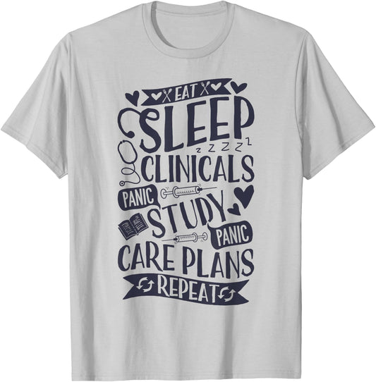 Clinicals T Shirt Nurse Funny RN Nursing School Women Gifts T-Shirt - T-Shirt | Ash