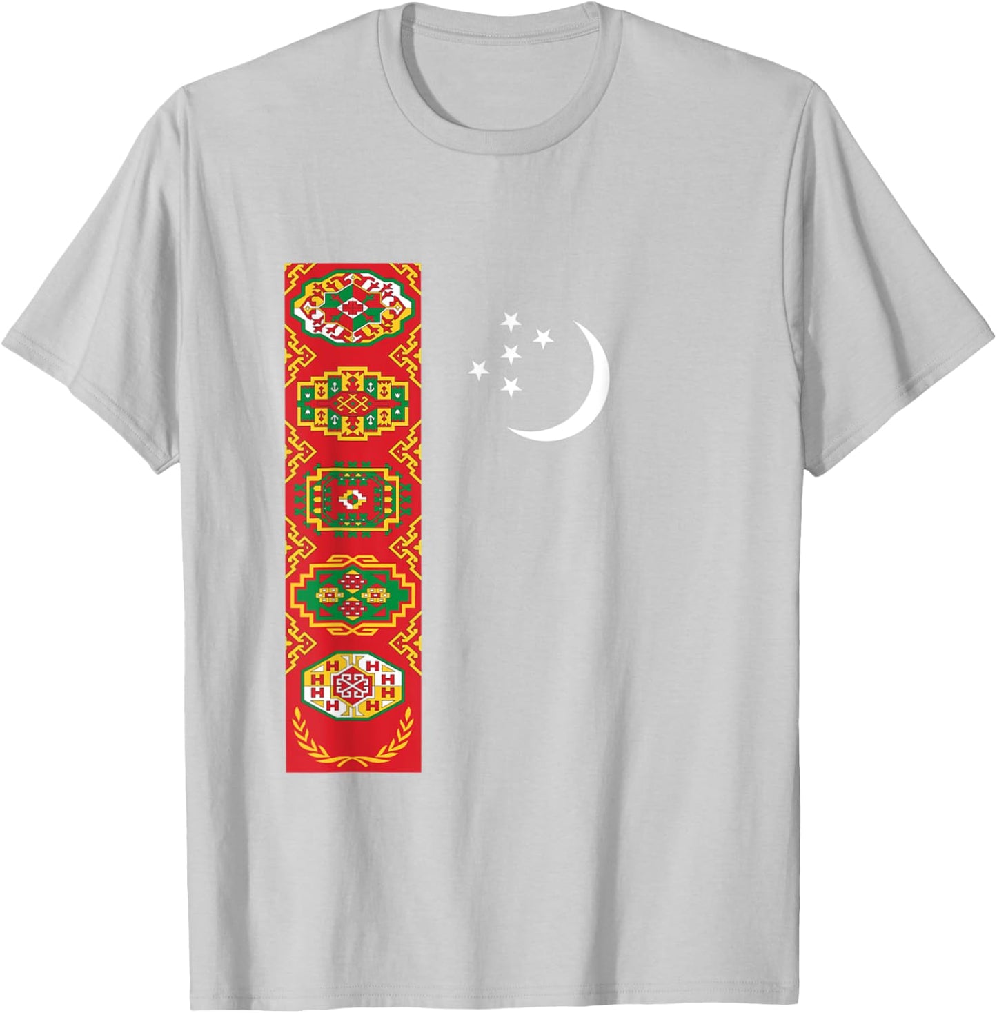 Turkmenistan Flag Turkmenistan Baydagy Flags Gift Men Women T-Shirt - T-Shirt | Ash