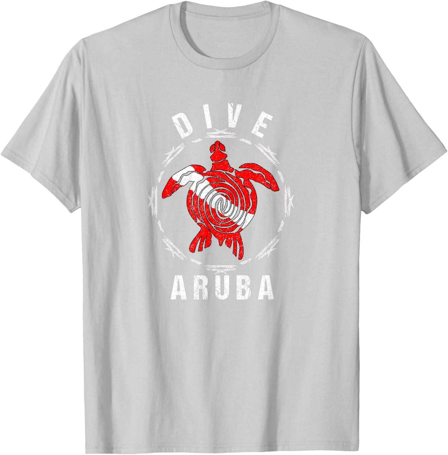 Dive Aruba Vintage Tribal Turtle T-Shirt - T-Shirt | Ash