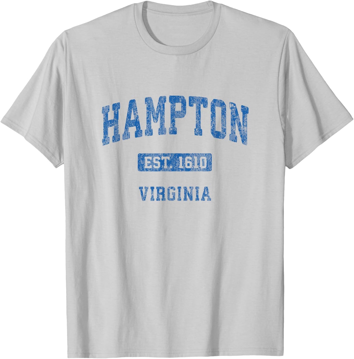 Hampton Virginia VA Vintage Athletic Sports Design T-Shirt - T-Shirt | Ash