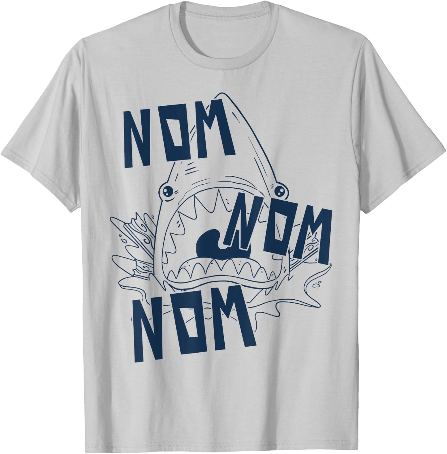 Shark Nom Nom Nom T-Shirt - T-Shirt | Ash