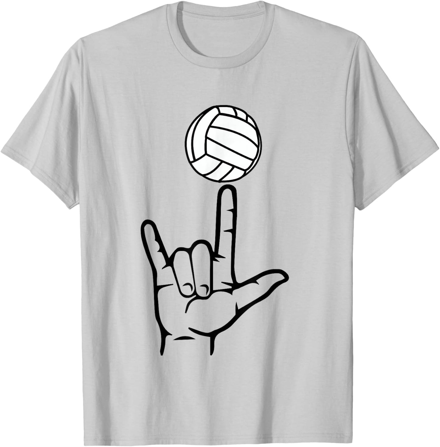 ASL Sign Language Shirt for Volleyball Player Deaf Gifts T-Shirt - T-Shirt | Ash