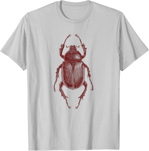 Insect Retro Vintage Bug Illustration Graphics - Beetle T-Shirt - T-Shirt | Ash