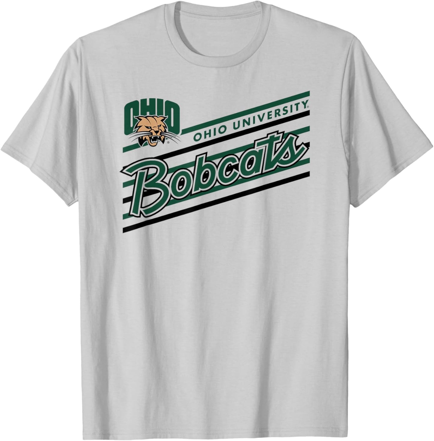 Ohio Bobcats Retro Performer White Officially Licensed T-Shirt - T-Shirt | Ash
