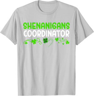 Shenanigans Coordinator Saint Irish Pats St Patrick's Day T-Shirt - T-Shirt | Ash