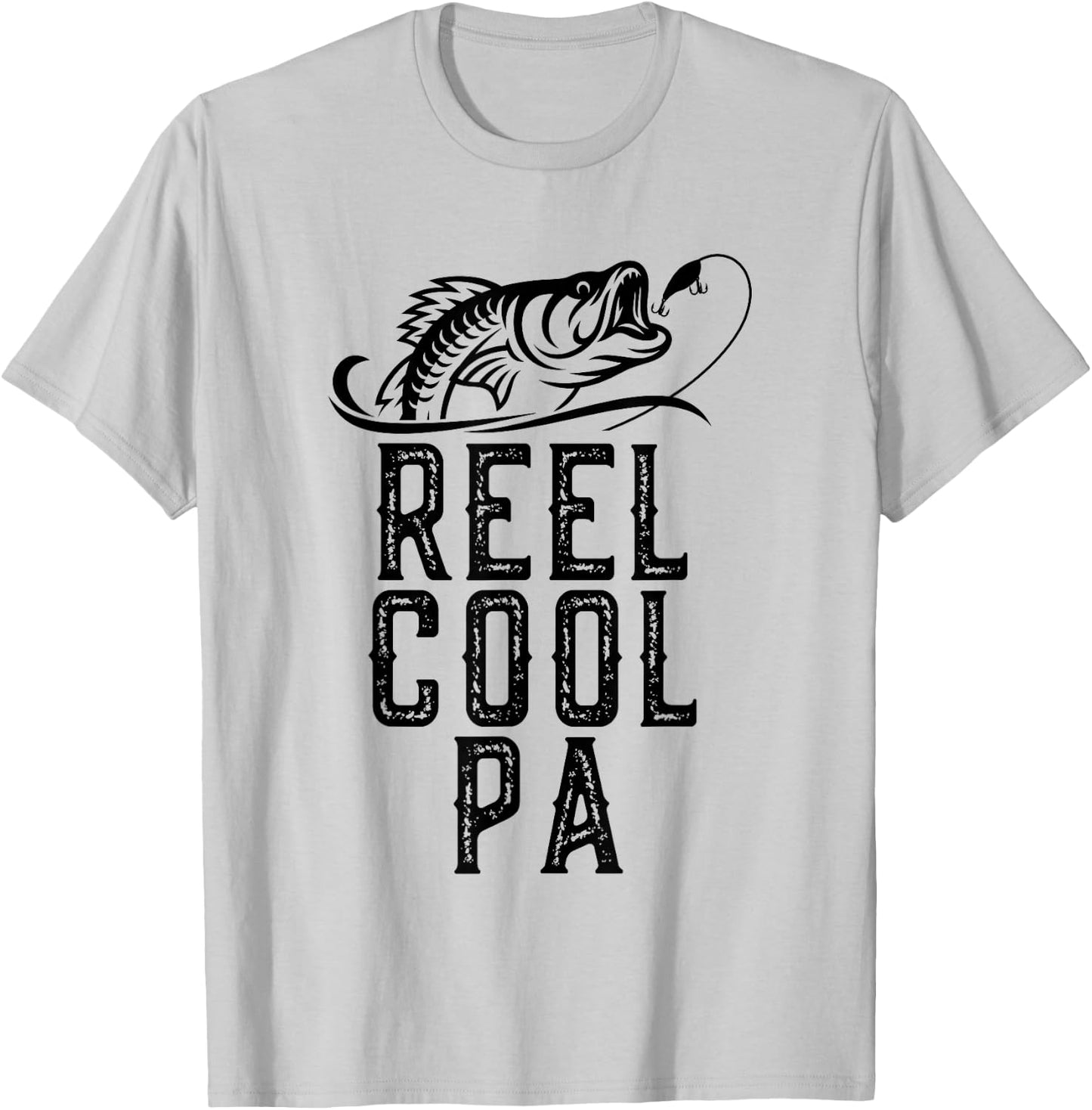 Reel Cool Pa Fishing Fisherman Funny Grandpa Retro T-Shirt - T-Shirt | Ash