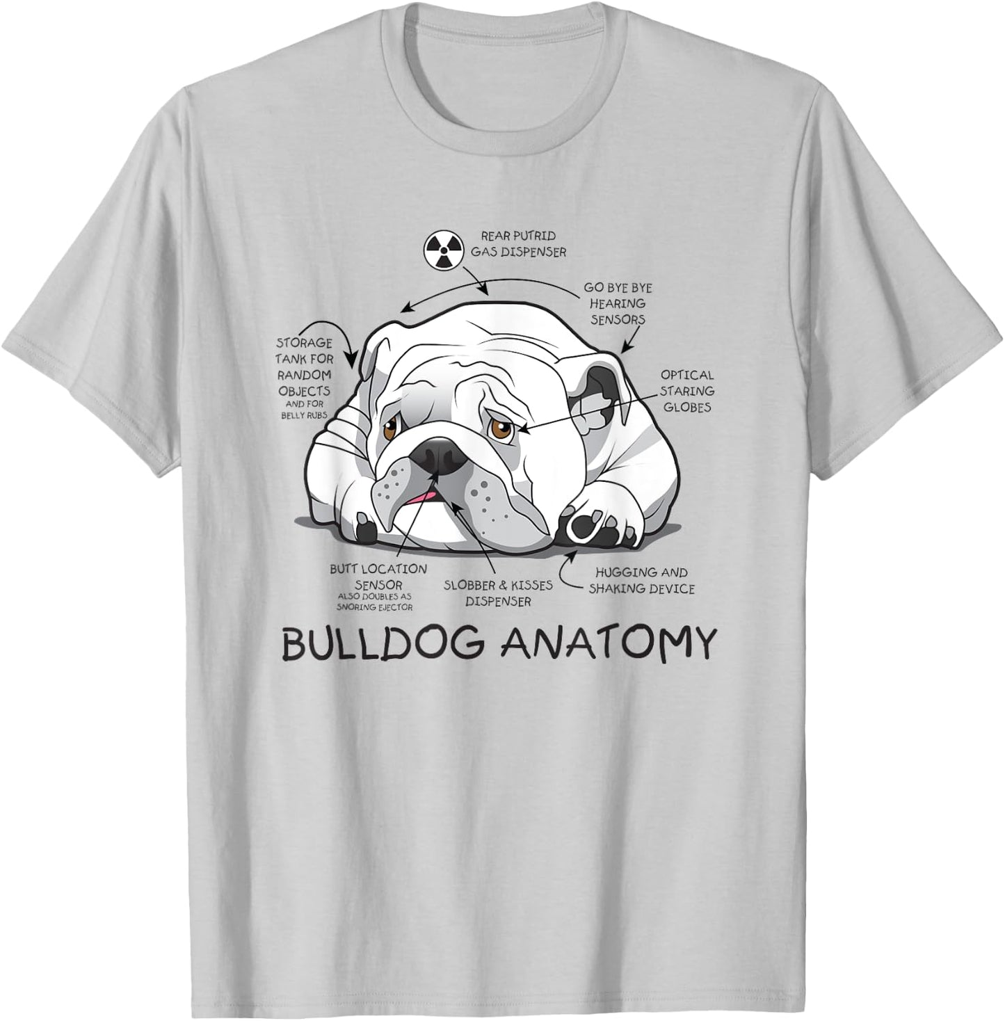 Funny Cute English Bulldog Anatomy Dog Biology Gift Men Women T-Shirt - T-Shirt | Ash