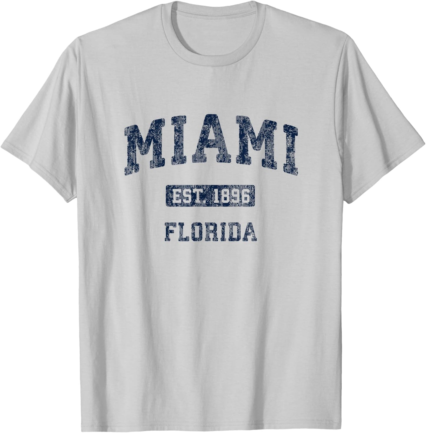 Miami Florida FL Vintage Athletic Sports Design T-Shirt - T-Shirt | Ash