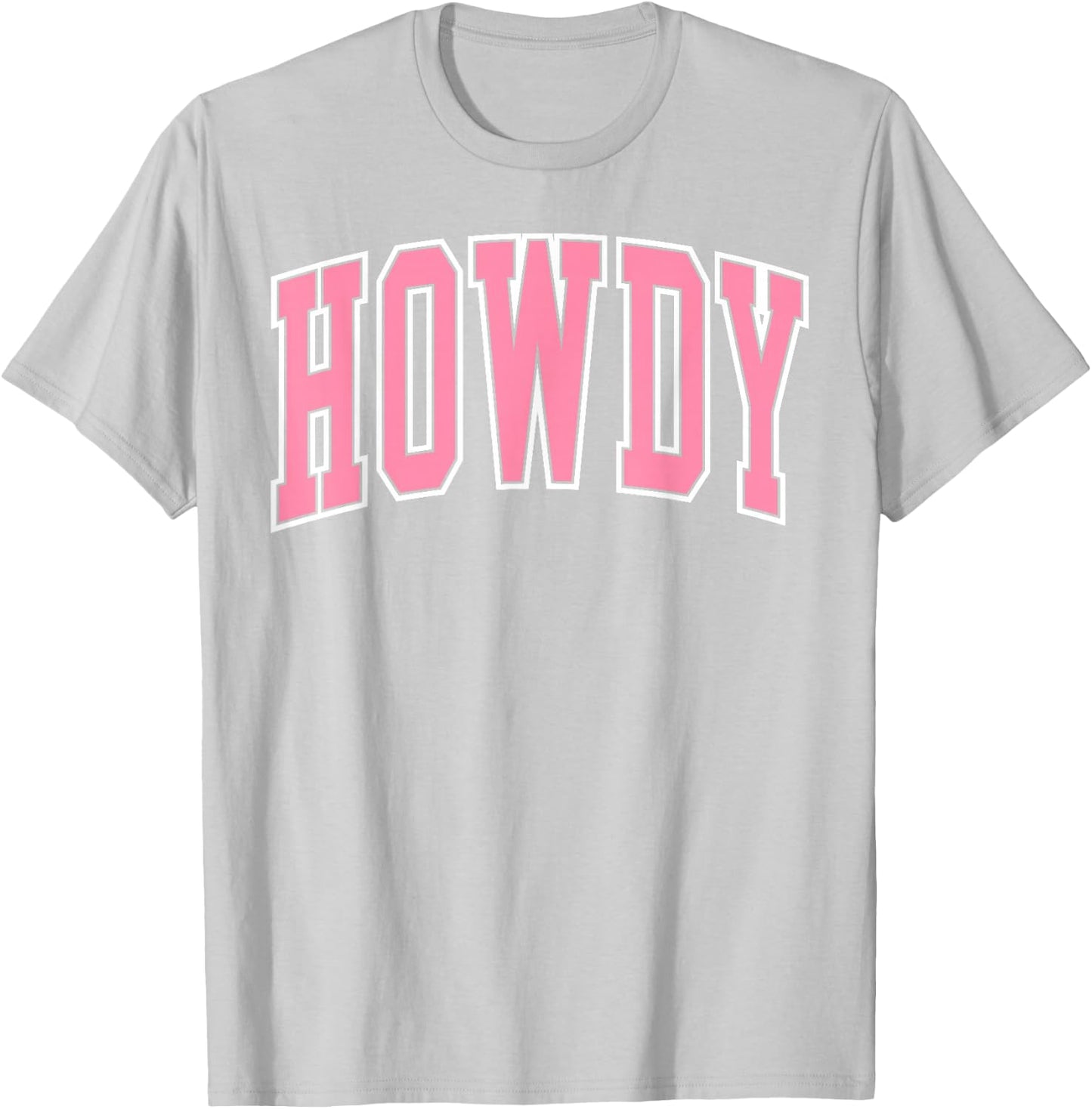 Preppy Cowgirl Varsity Pink Howdy Western Women Girls T-Shirt - T-Shirt | Ash
