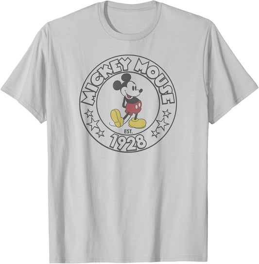 Disney - Retro Mickey Mouse Original 90th Anniversary T-Shirt - T-Shirt | Ash