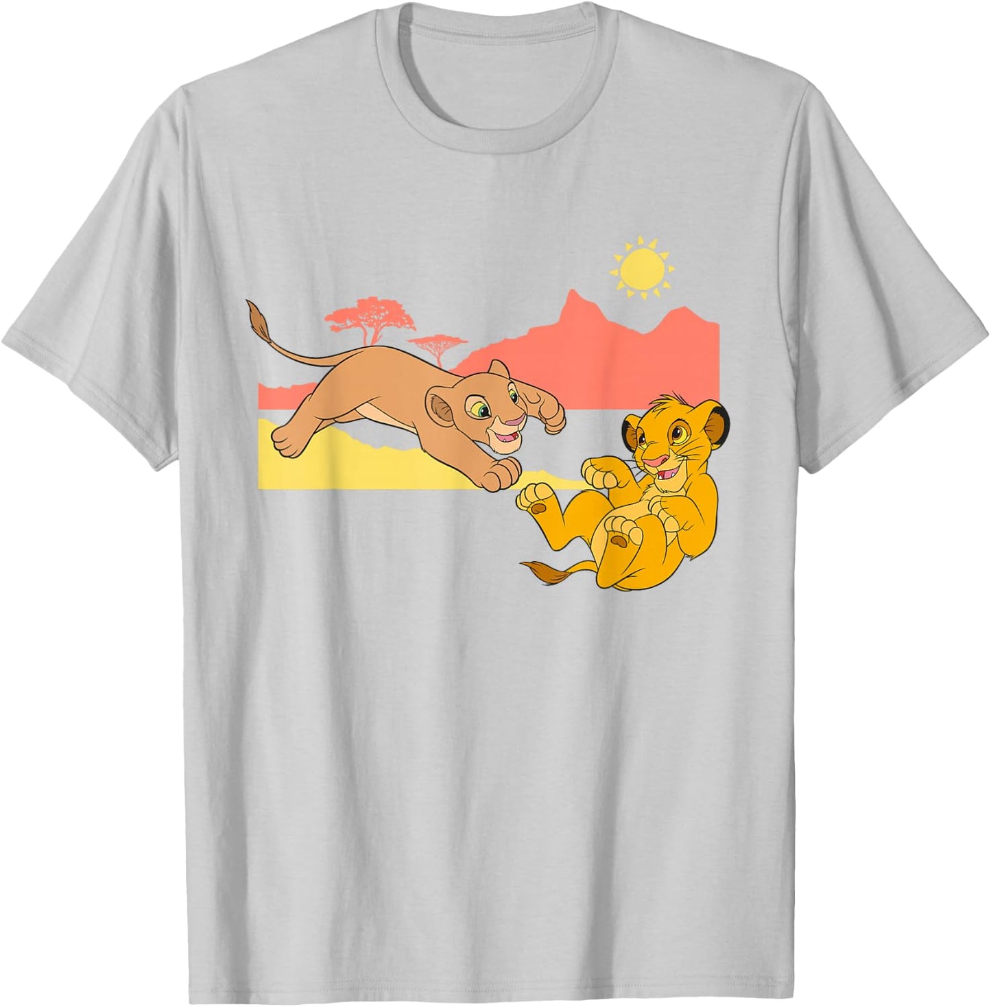 Disney The Lion King Young Simba Nala Playing T-Shirt - T-Shirt | Ash