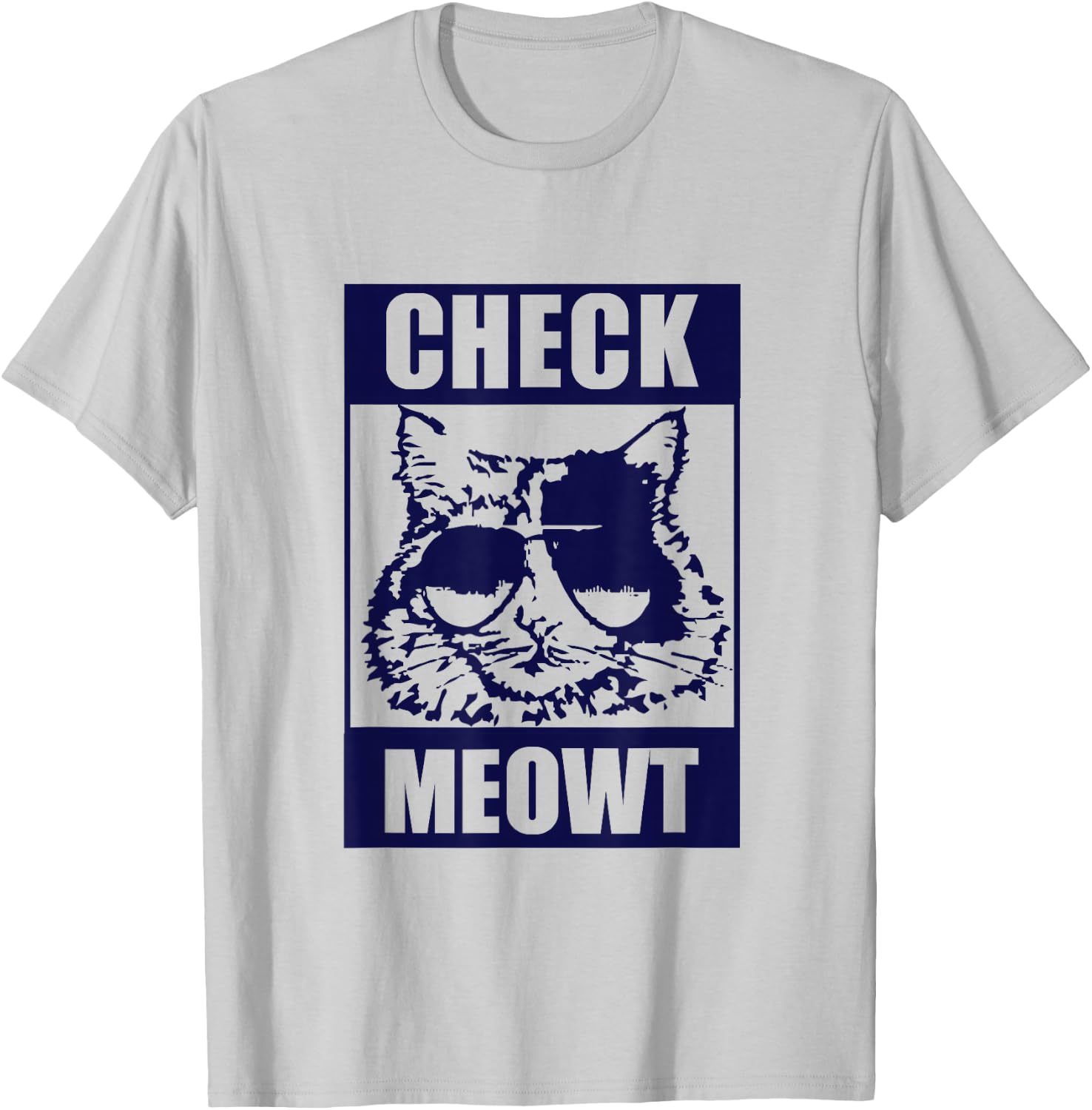 CAT Funny Cat "CHECK MEOWT" T-Shirt - T-Shirt | Ash