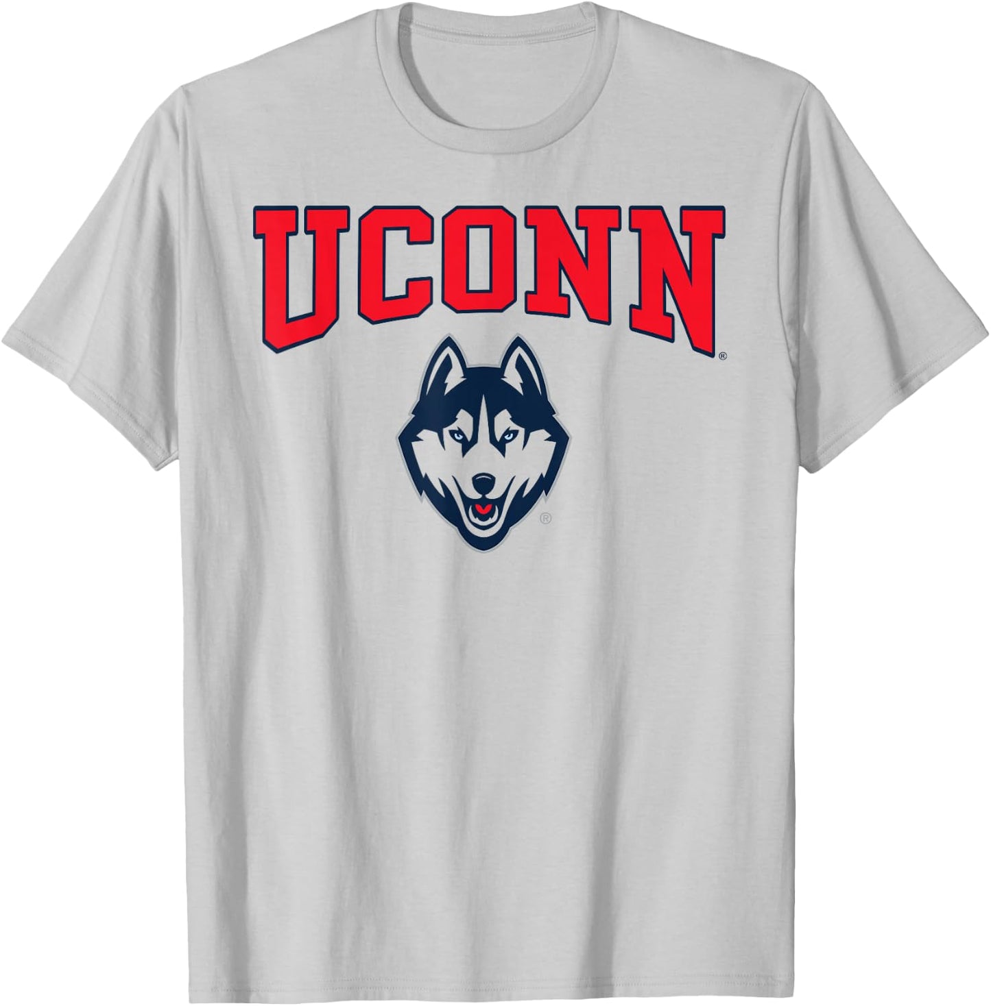 Elite Authentics Connecticut Huskies Arch Logo White -Adults & Kids T-Shirt - T-Shirt | Ash