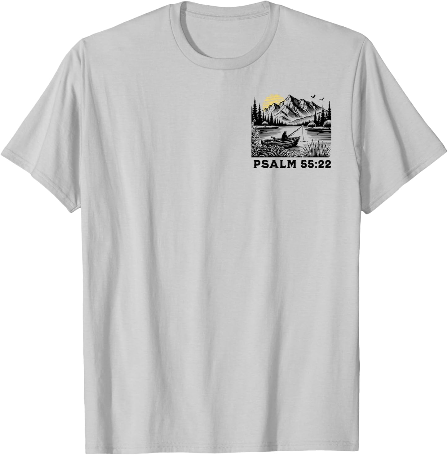 [2 Sided] Cast Your Cares On The Lord, Christian Fisherman T-Shirt - T-Shirt | Ash