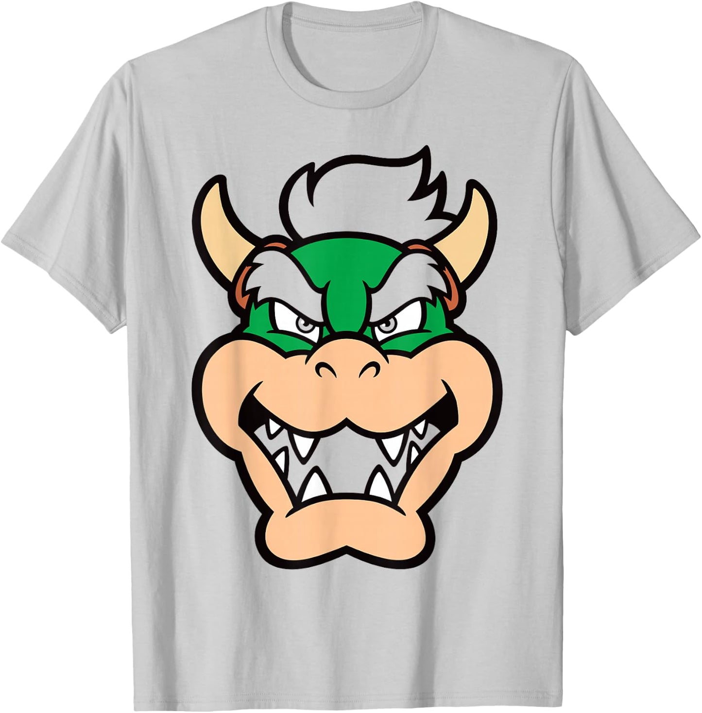 Nintendo Super Mario Bowser Large Face Chest Portrait T-Shirt - T-Shirt | Ash