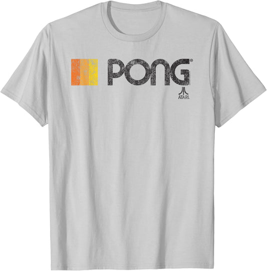 ATARI PONG Classic Video Game Retro Logo T-Shirt - T-Shirt | Ash