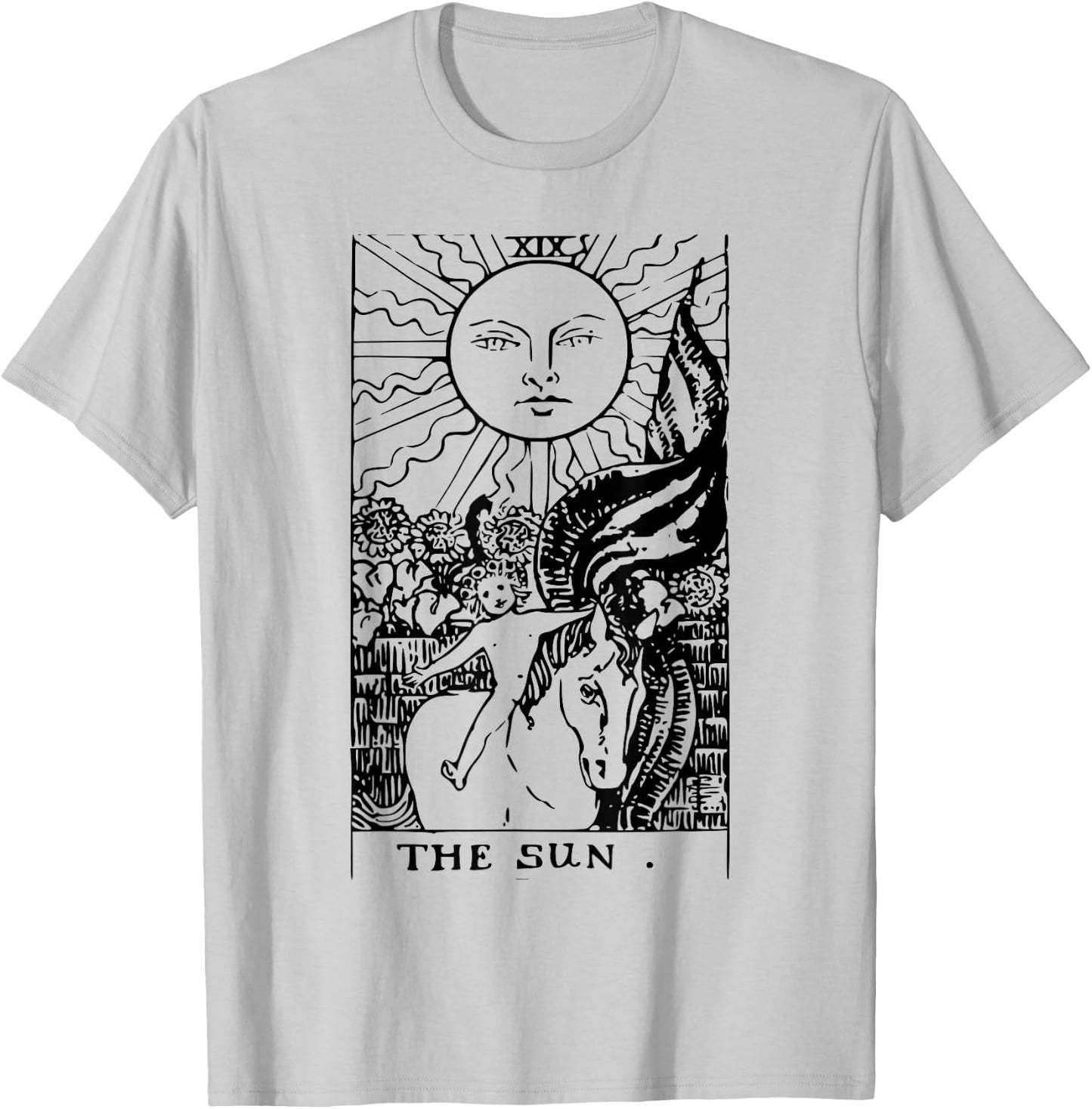 The Sun Vintage Tarot Card Inspired T-Shirt - T-Shirt | Ash