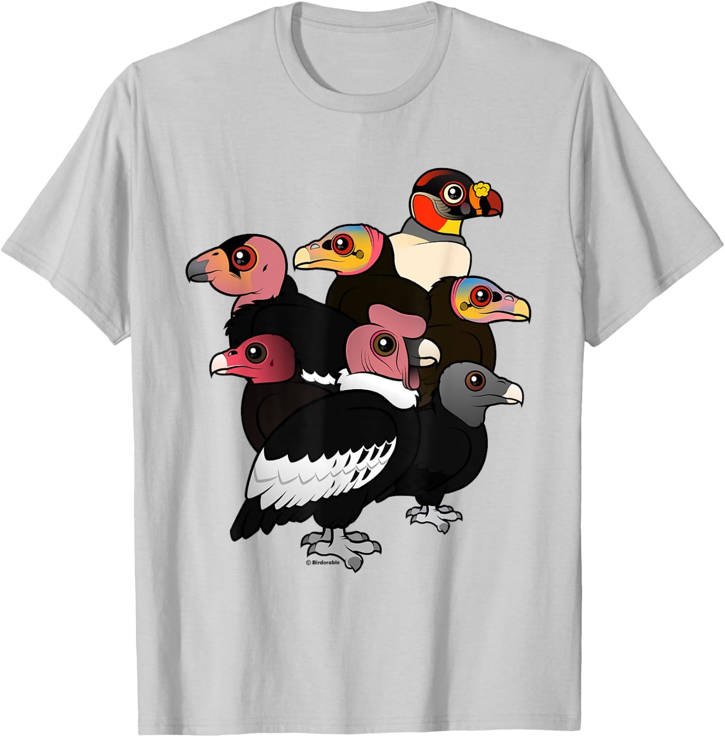 New World Vultures Cute Bird T-Shirt - T-Shirt | Ash