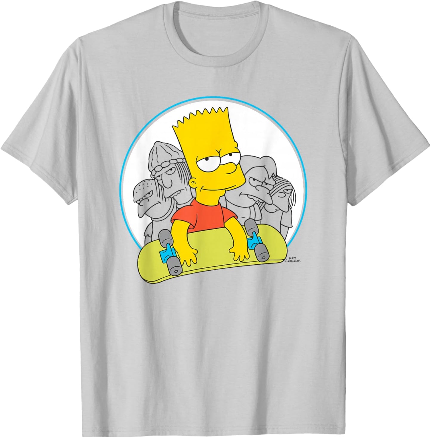 The Simpsons Bart Skateboard T-Shirt - T-Shirt | Ash