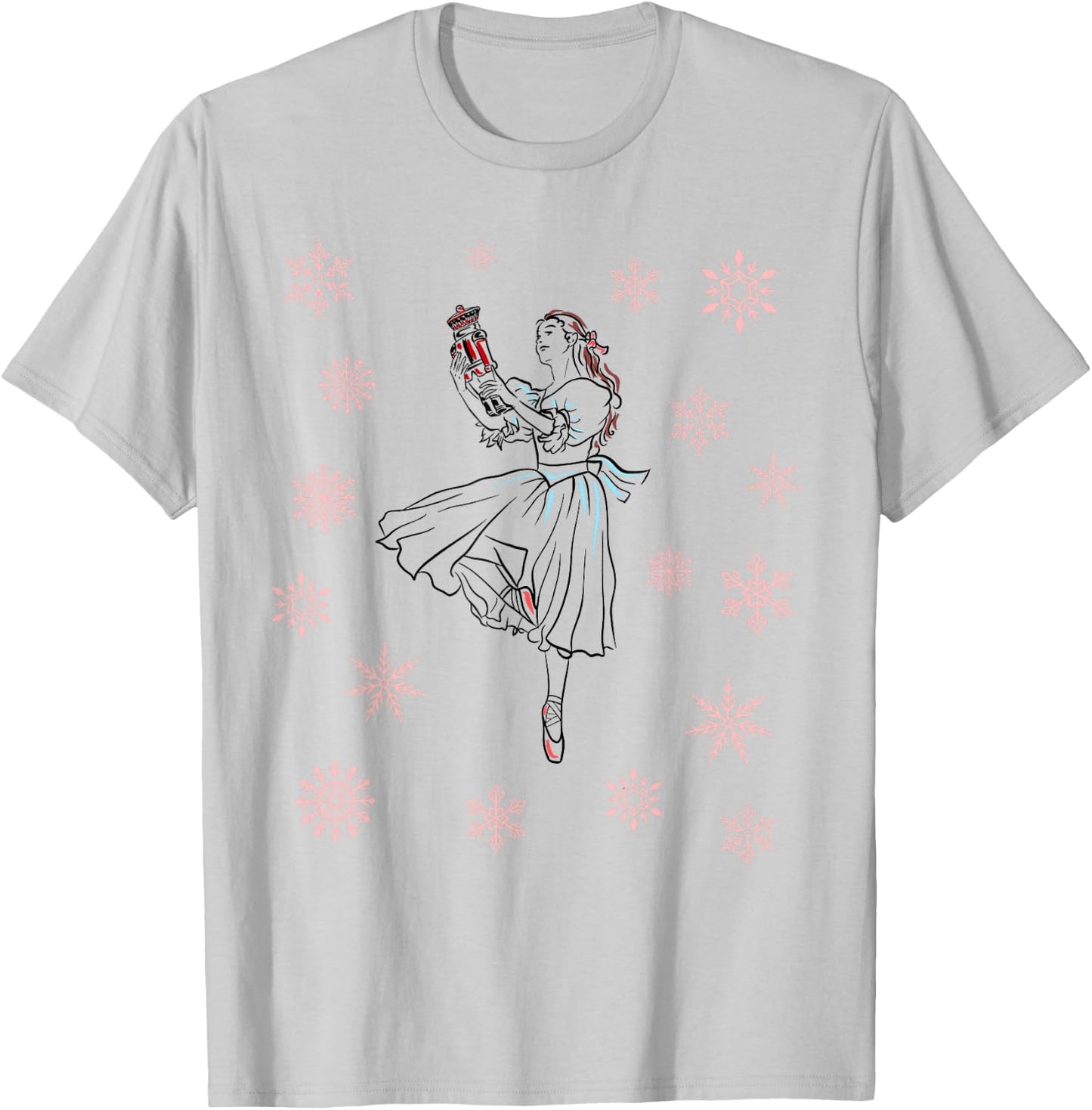 The Nutcracker Ballet and Clara Ballerina Christmas Dance T-Shirt - T-Shirt | Ash