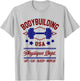 Vintage Retro Bodybuilding Gym T-Shirt - T-Shirt | Ash