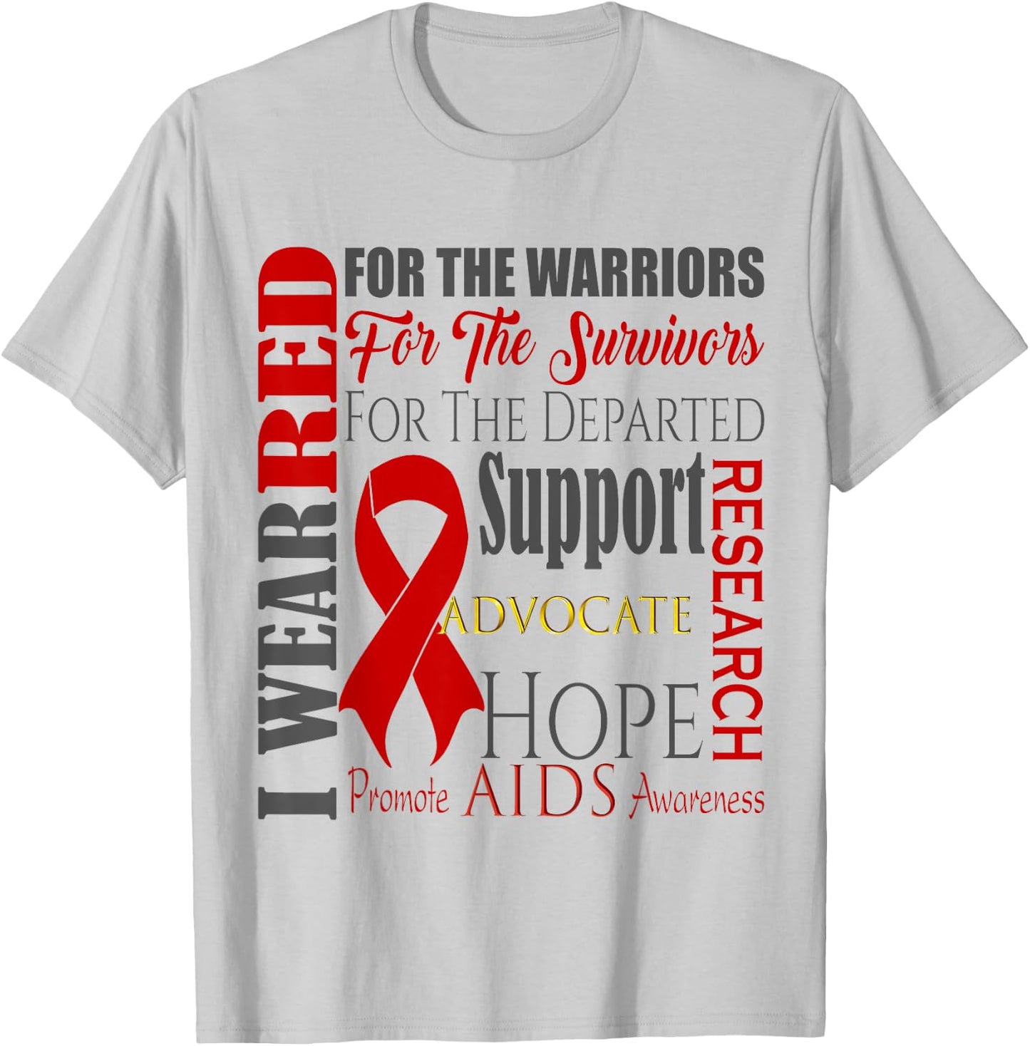 AIDS & HIV Awareness Shirt T-Shirt - T-Shirt | Ash