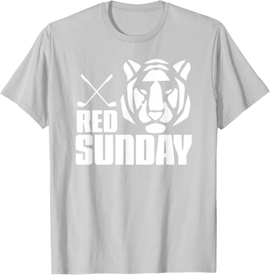 Tiger Red Sunday Golf T-Shirt - T-Shirt | Ash