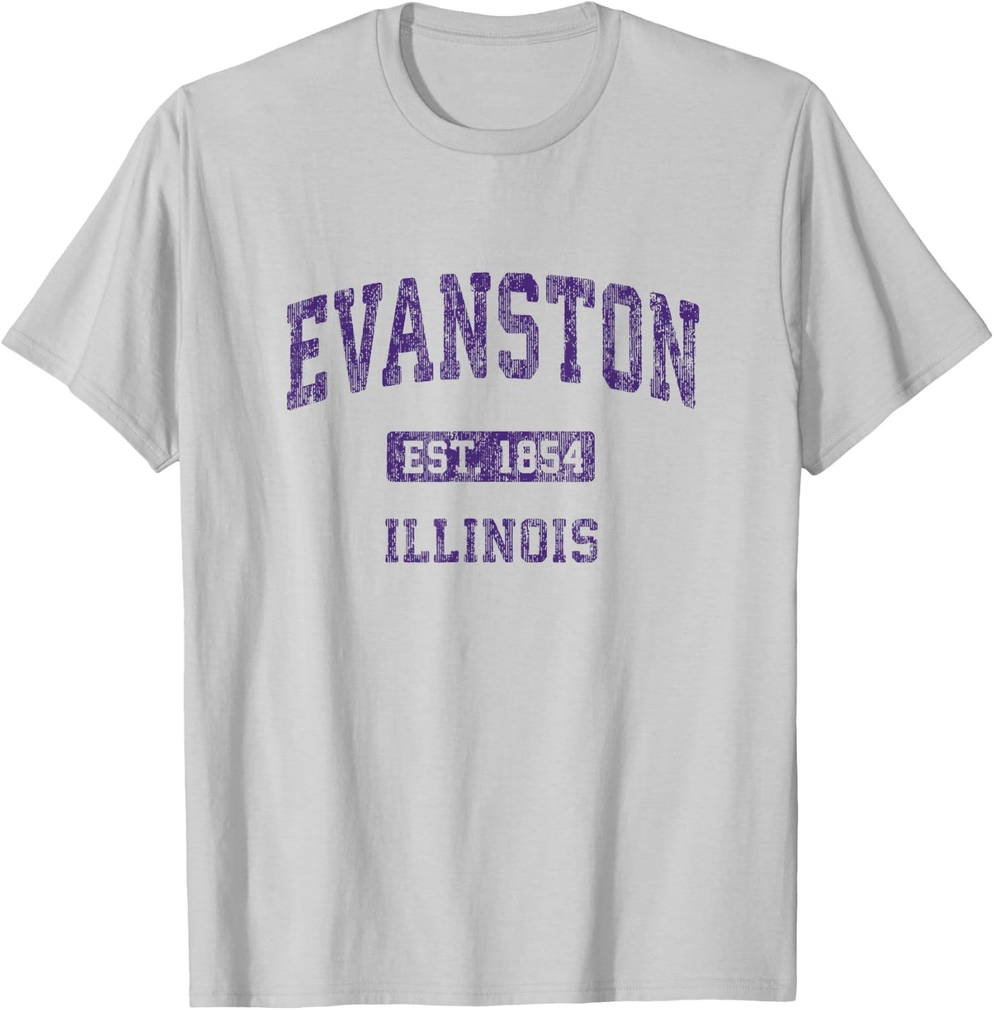 Evanston Illinois IL Vintage Athletic Sports Design T-Shirt - T-Shirt | Ash