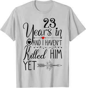 23rd Wedding Anniversary for Wife Her 23 Years of Marriage T-Shirt - T-Shirt | Ash