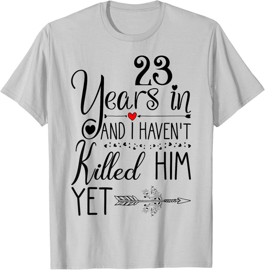23rd Wedding Anniversary for Wife Her 23 Years of Marriage T-Shirt - T-Shirt | Ash