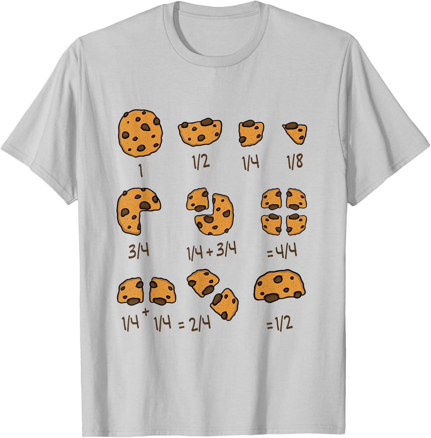 Math Teachers Chocolate Cookie Chocolate Chip Men Women Girls Kids T-Shirt - T-Shirt | Ash