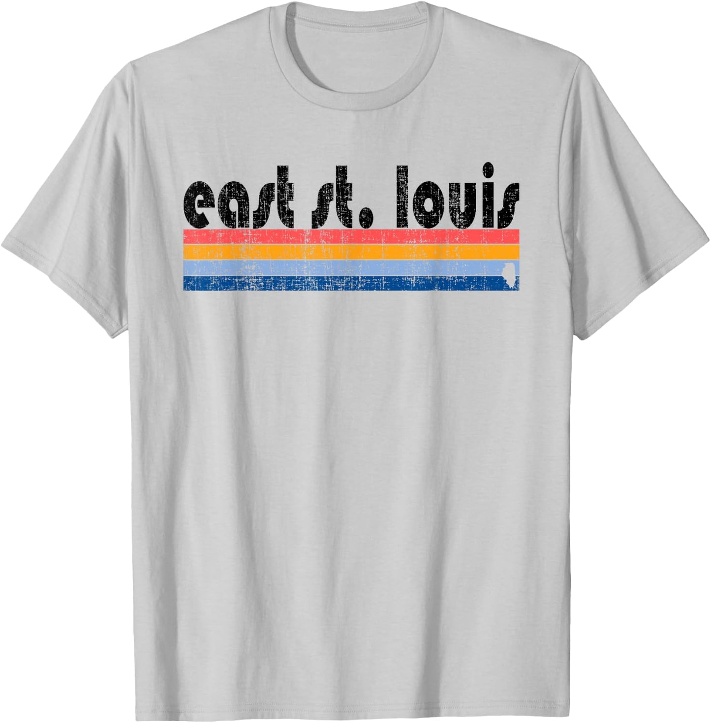 Vintage 80s Style East St. Louis IL T-Shirt - T-Shirt | Ash