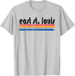 Vintage 80s Style East St. Louis IL T-Shirt - T-Shirt | Ash