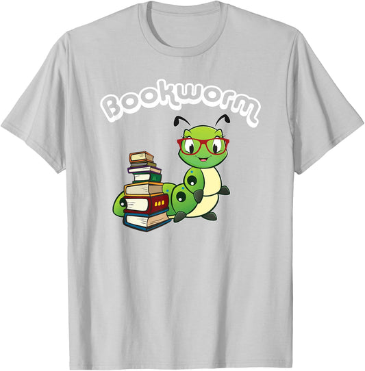 Cute Kids Kawaii Bookworm Reading Lover T-Shirt - T-Shirt | Ash